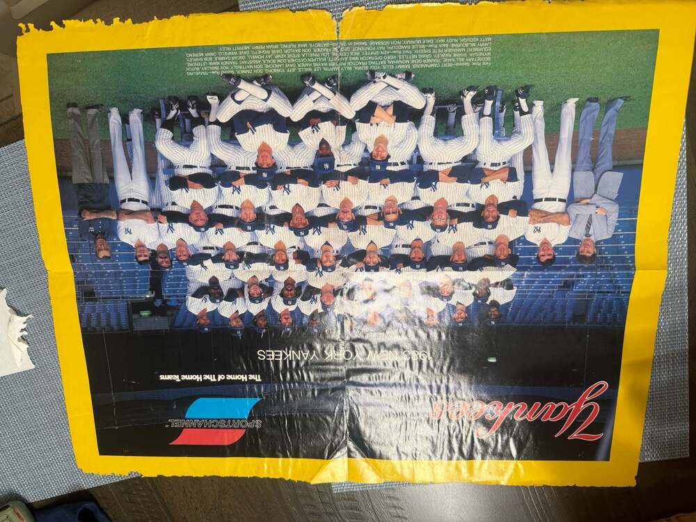 Vintage 1983 New York Yankees Team Promotional Poster SportsChannel